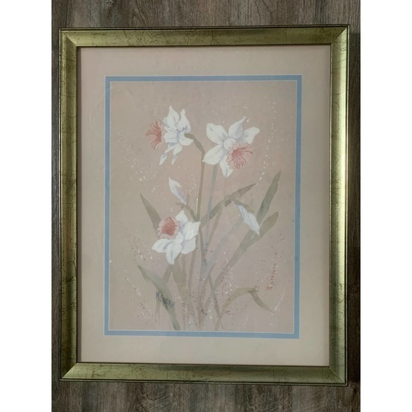 White Daffodils, M Storm Framed Print - Picture 1 of 1